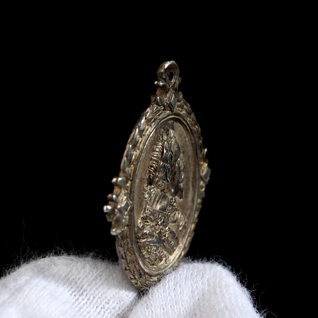 MEDALJ i silver, 1600-tal, åtsida med bröstbilder av Gustav II Adolf ...