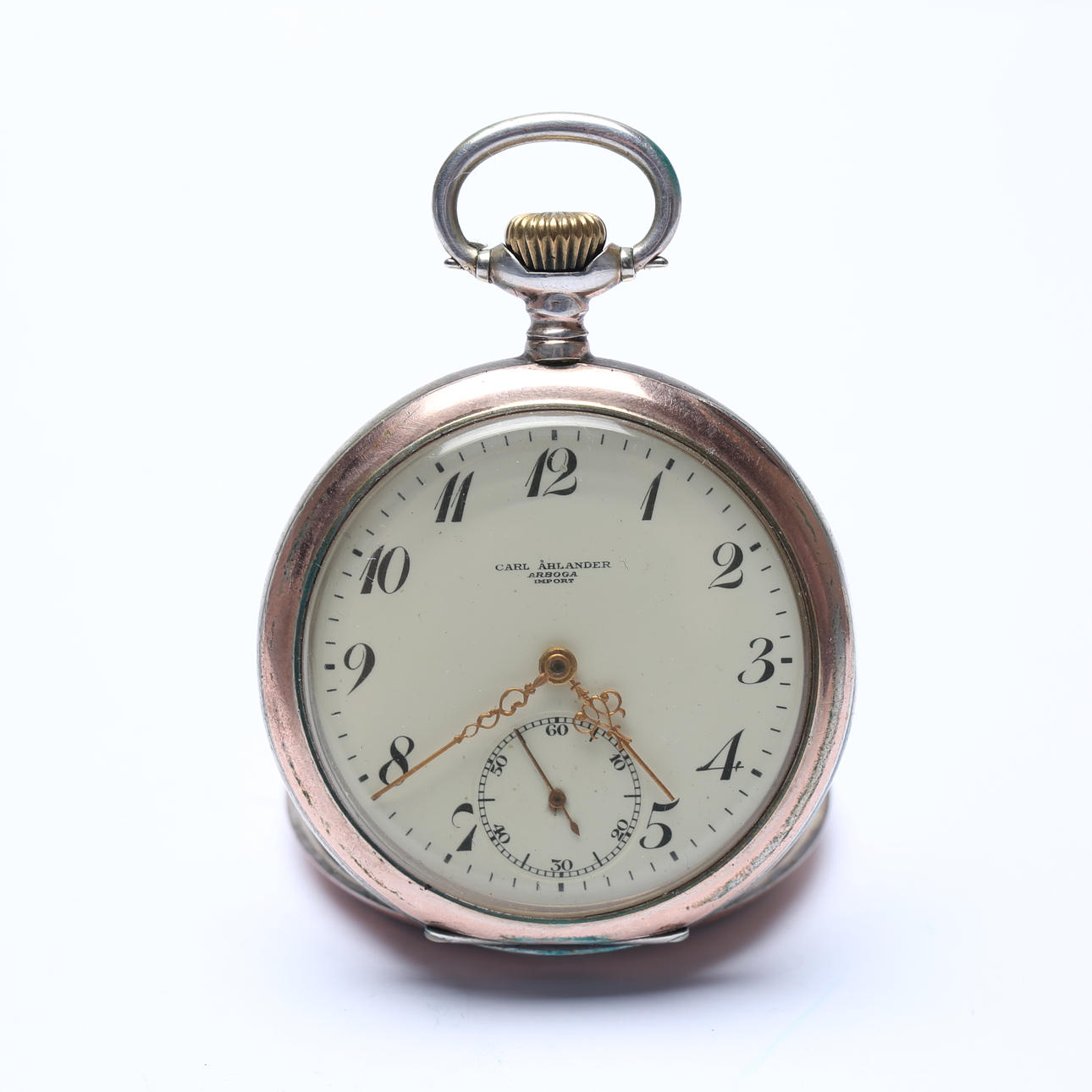Taskukello, Silver, Carl Åhlander, Arboga, Import.