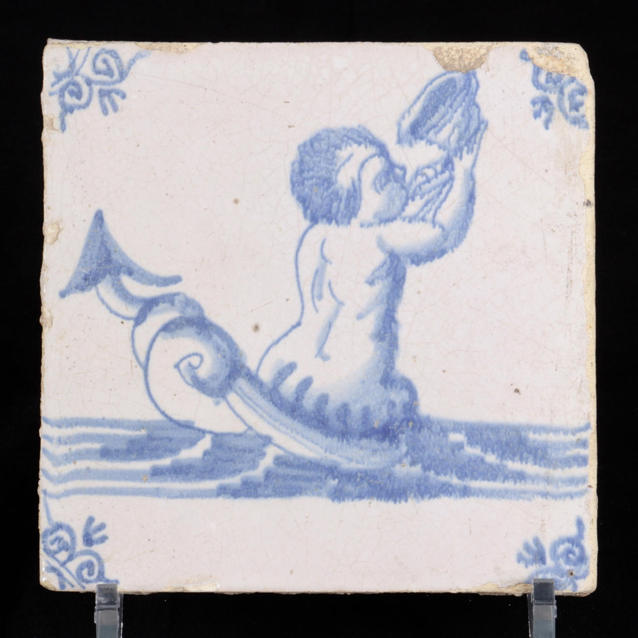 KAKELPLATTA, fajans, Delft, Holland, 1600/1700-tal.