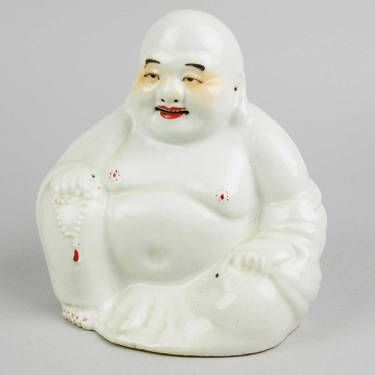 FIGURIN, porslin, sittande buddha, Kina, 1900-tal.