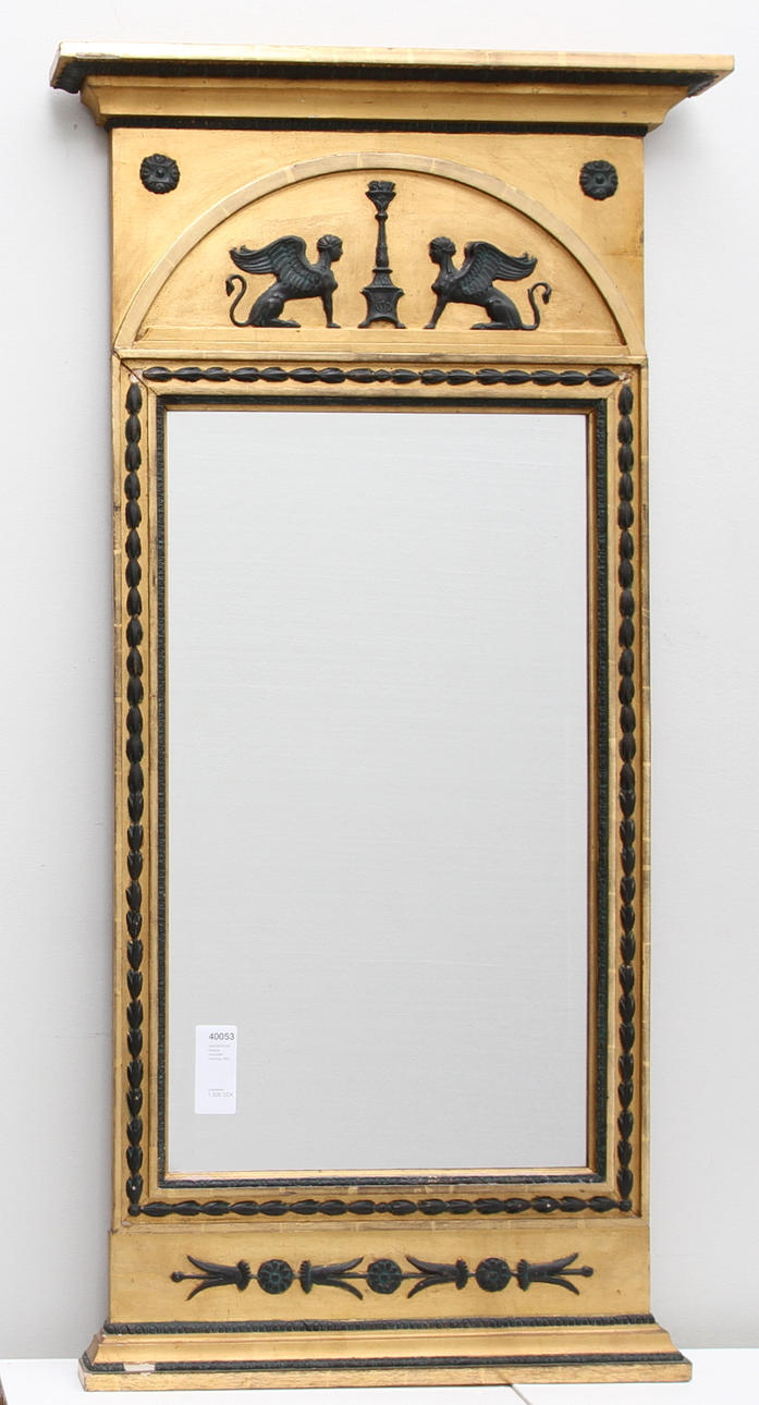 VÄGGSPEGEL, förgylld, empirestil, omkring 1900.