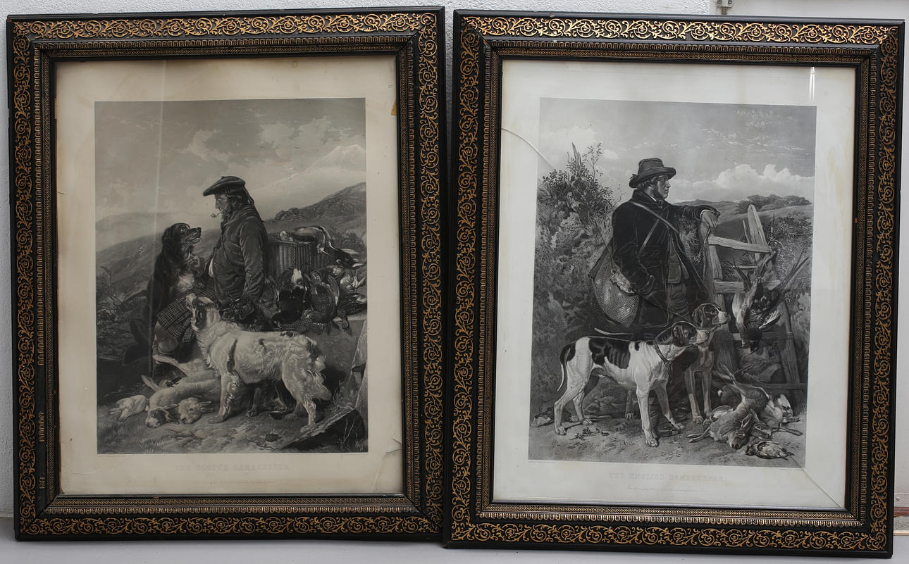 LITOGRAFISKA TRYCK , 2 st, jaktmotiv, England.