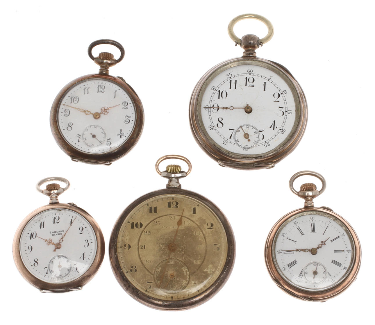 FICKUR, 5 st, silver, bland annat Rythmos, J.Ohlson Rimbo, 1900-tal.