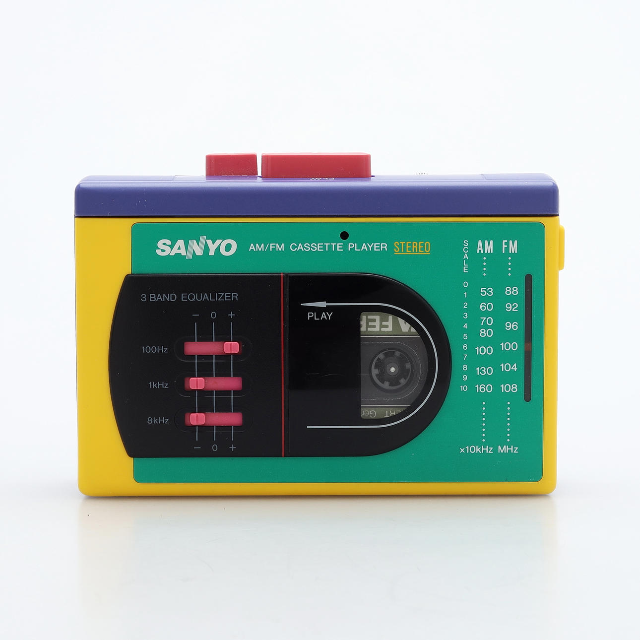 KASSETTENREKORDER, tragbar, Sanyo, 1980er.