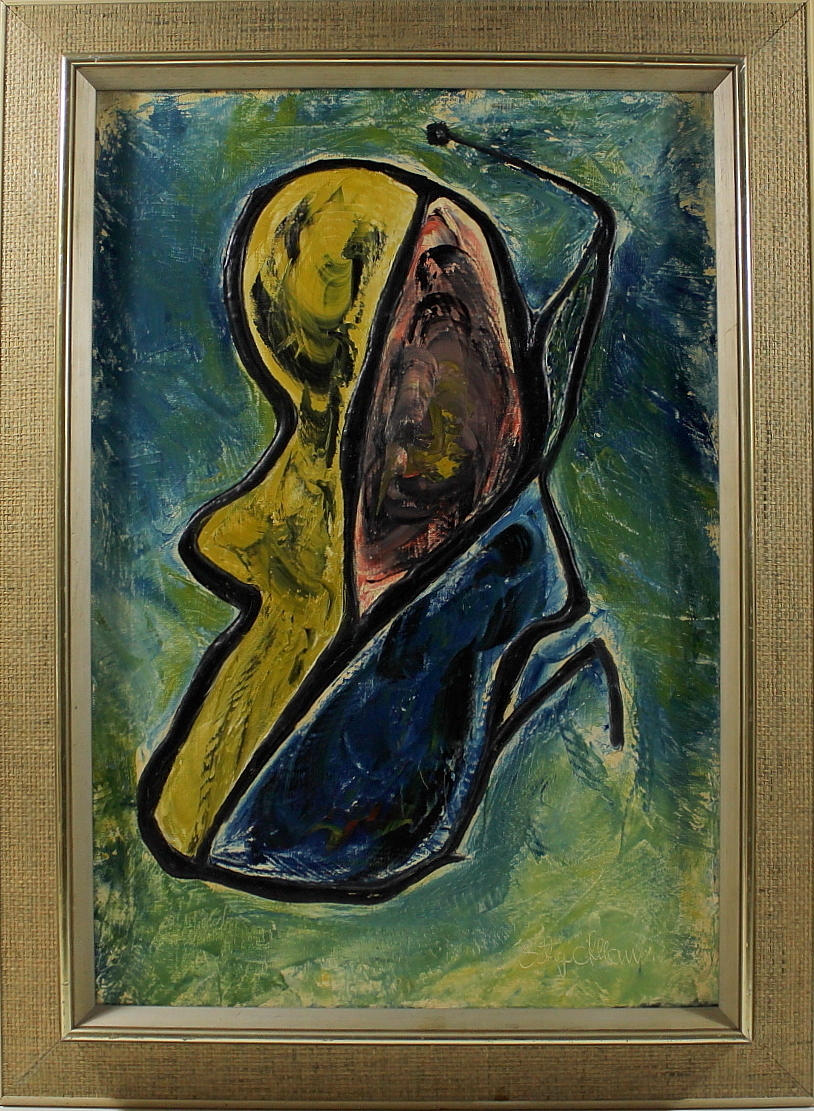 STIG ALLAN. olja på duk, " landskap i fågelperspektiv" signerad.