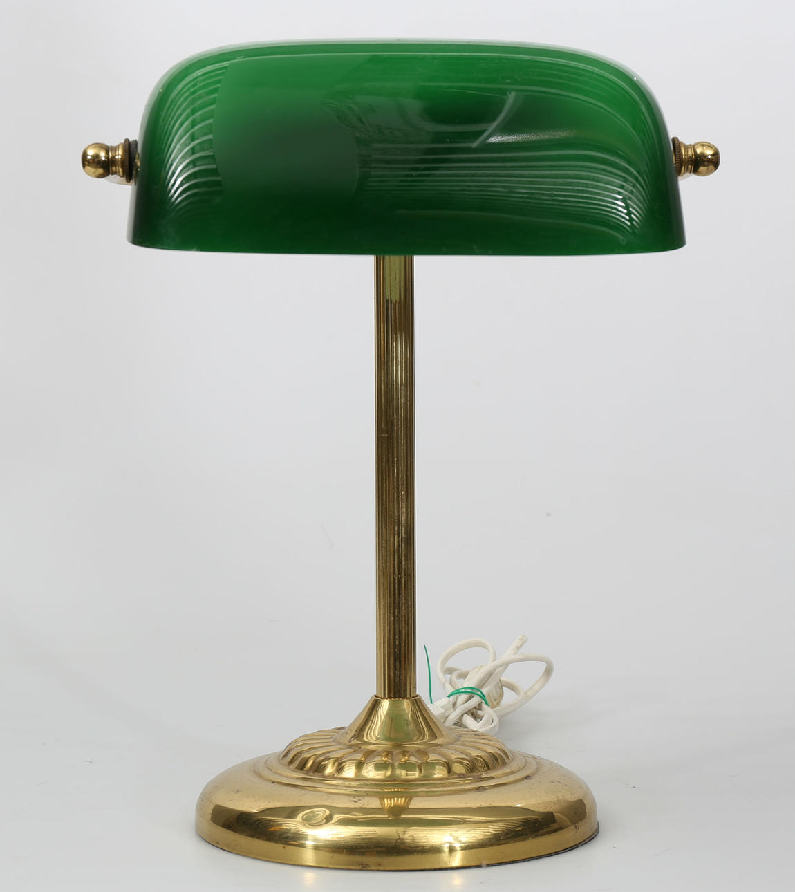 BORDSLAMPA, gulmetall och grönt glas, 1900-talets andra hälft, Ikea.