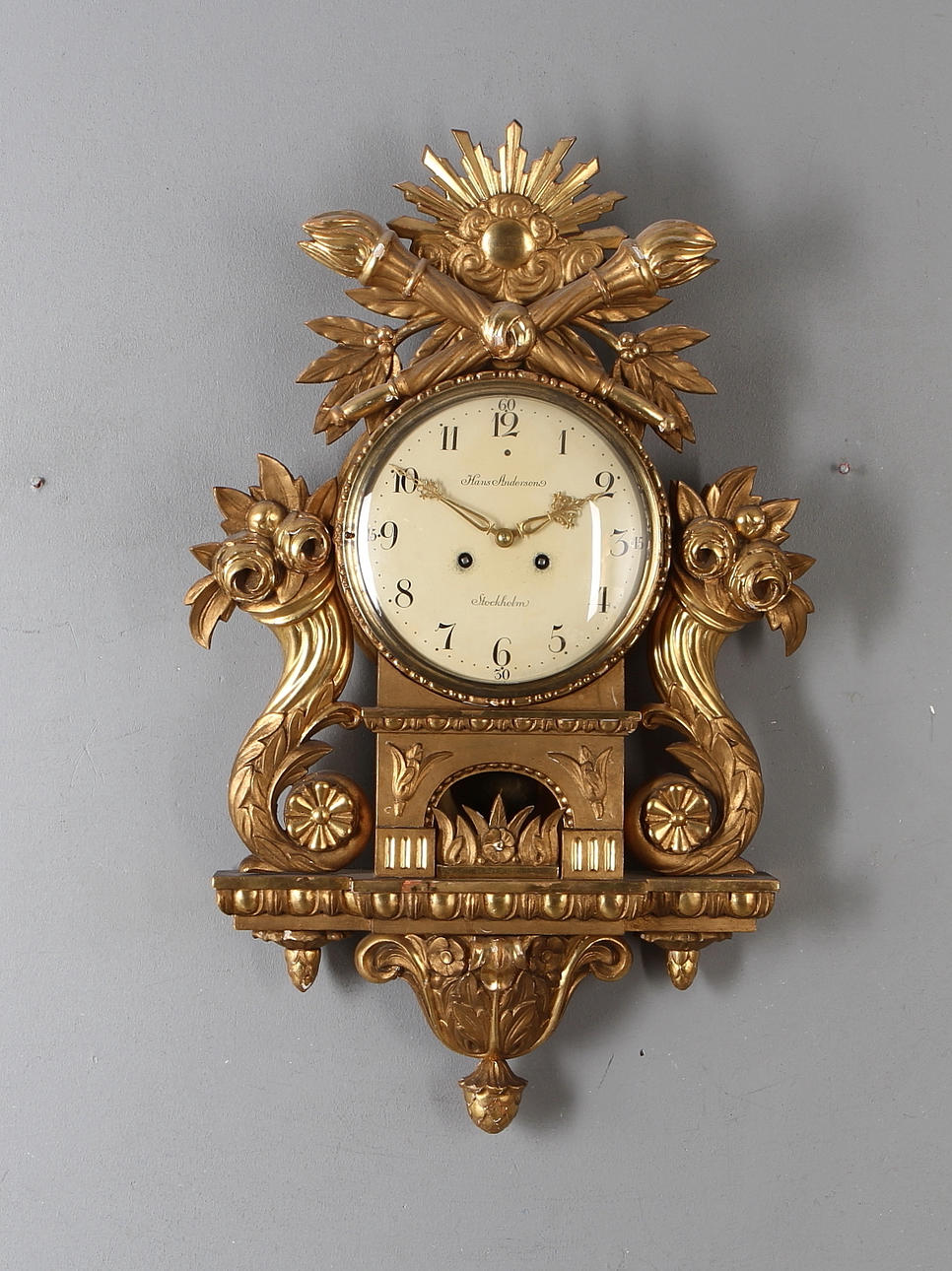 VÄGGPENDYL, gustaviansk stil, 1900-tal.