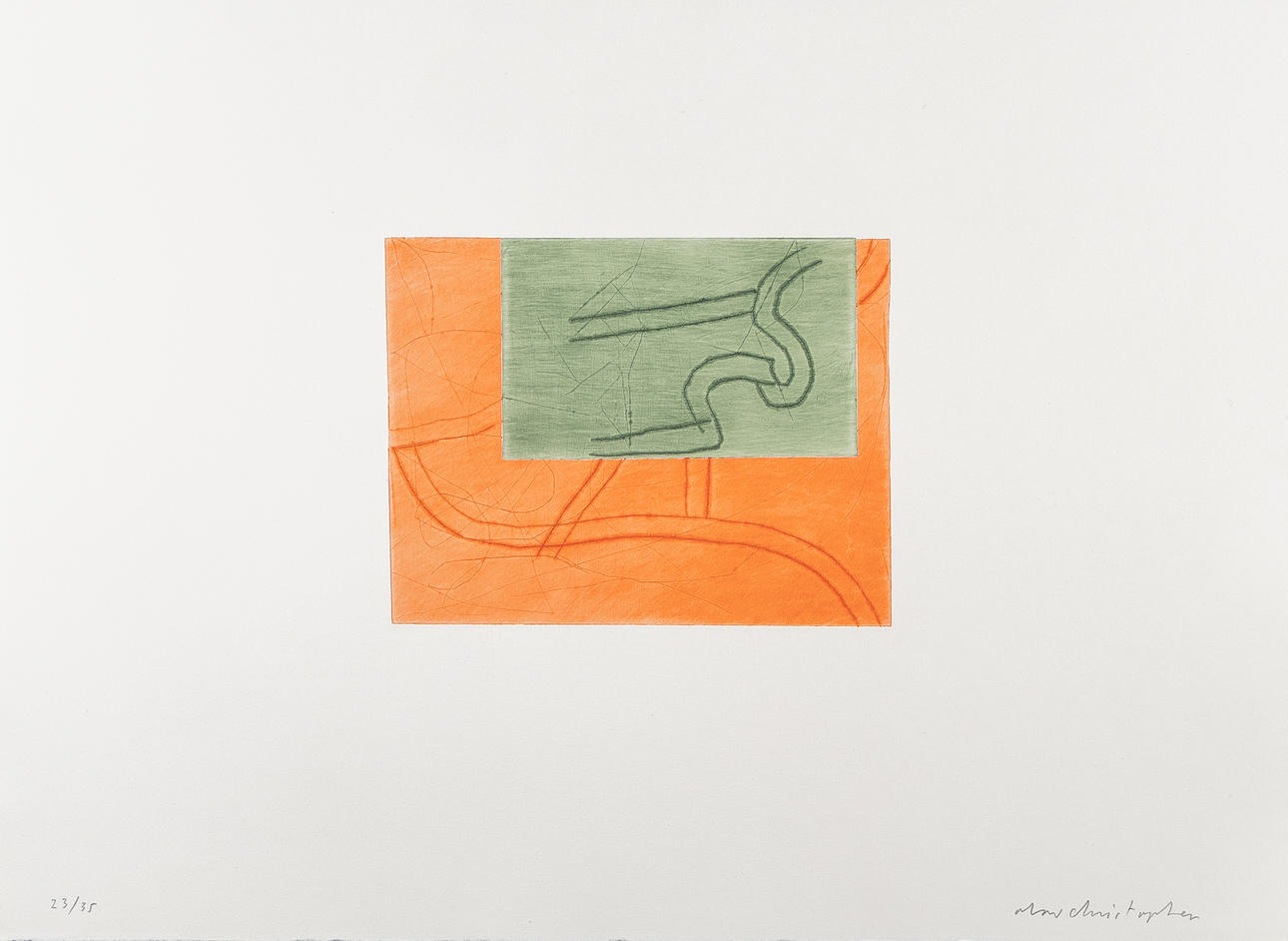 OLAV CHRISTOPHER JENSEN (FÖDD 1954). Composition, etching, unleaved leaf.