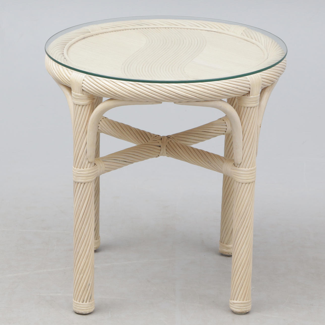 SOFFBORD, glas/korg, modernt.