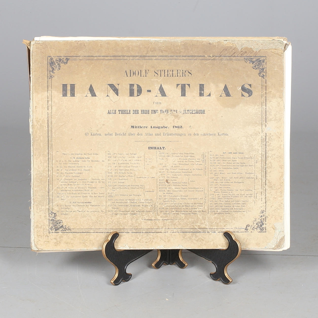 KARTBOK, Adolf Stielers Hand-atlas, 1862.