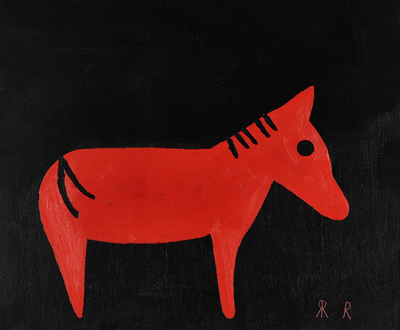 ROGER RISBERG (Sweden, 1956-2011) “Horse”, monogram signed and signed Roger Risberg and dated 2009 on verso. canvass.