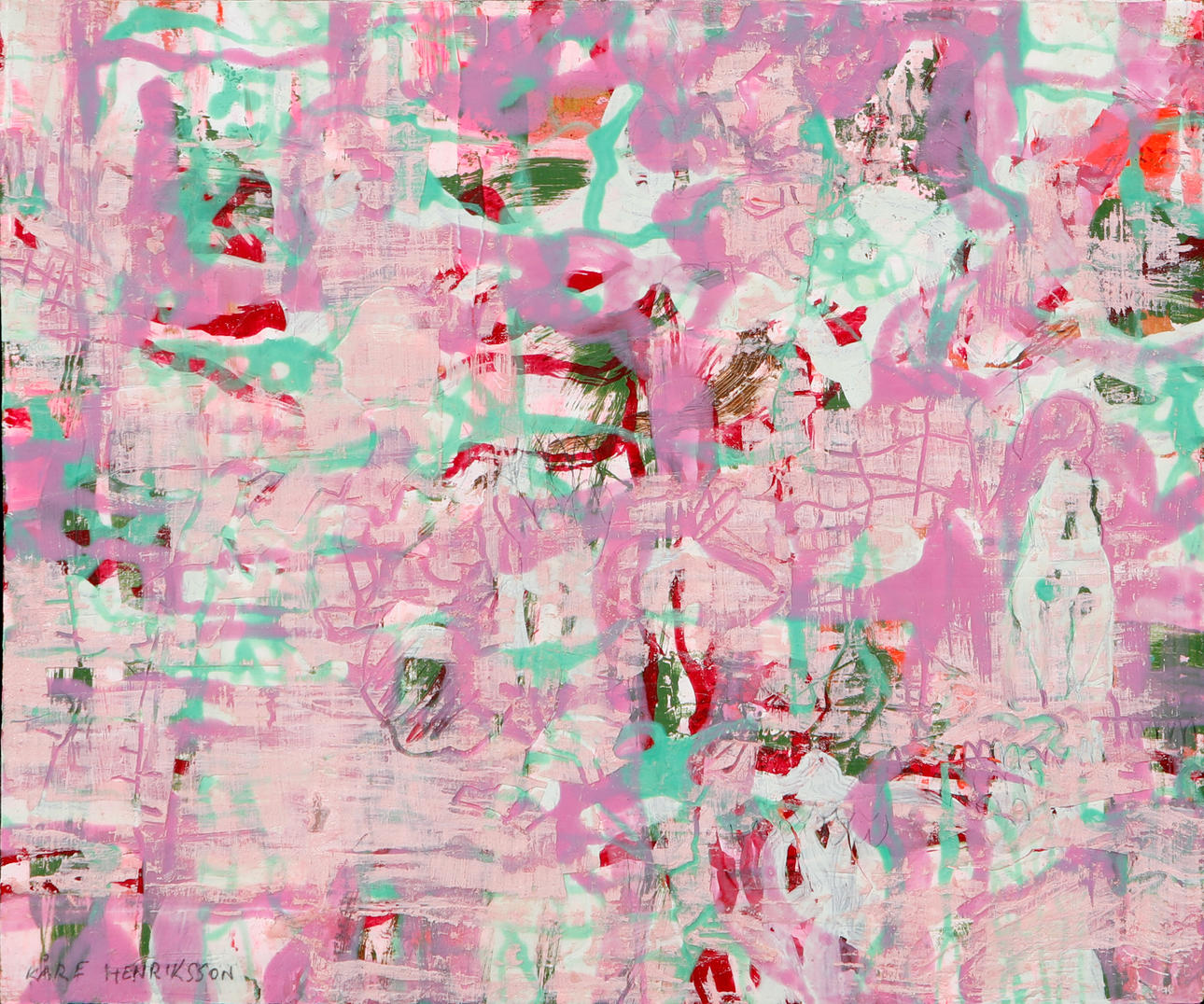 KÅRE HENRIKSSON. Composition, oil on panel, signed.