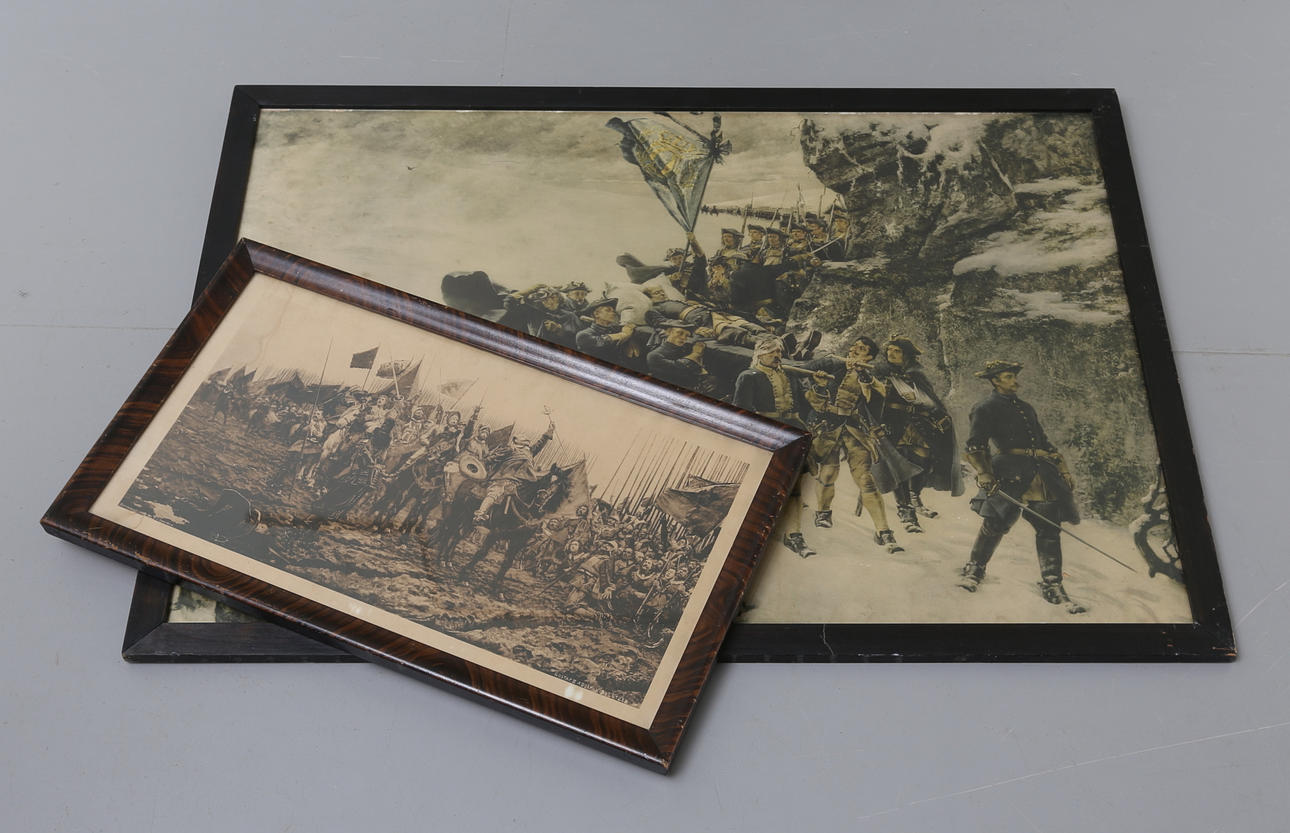 HISTORIEMÅLERI, Karl XII och Gustaf II Adolf, 1900-talets början.