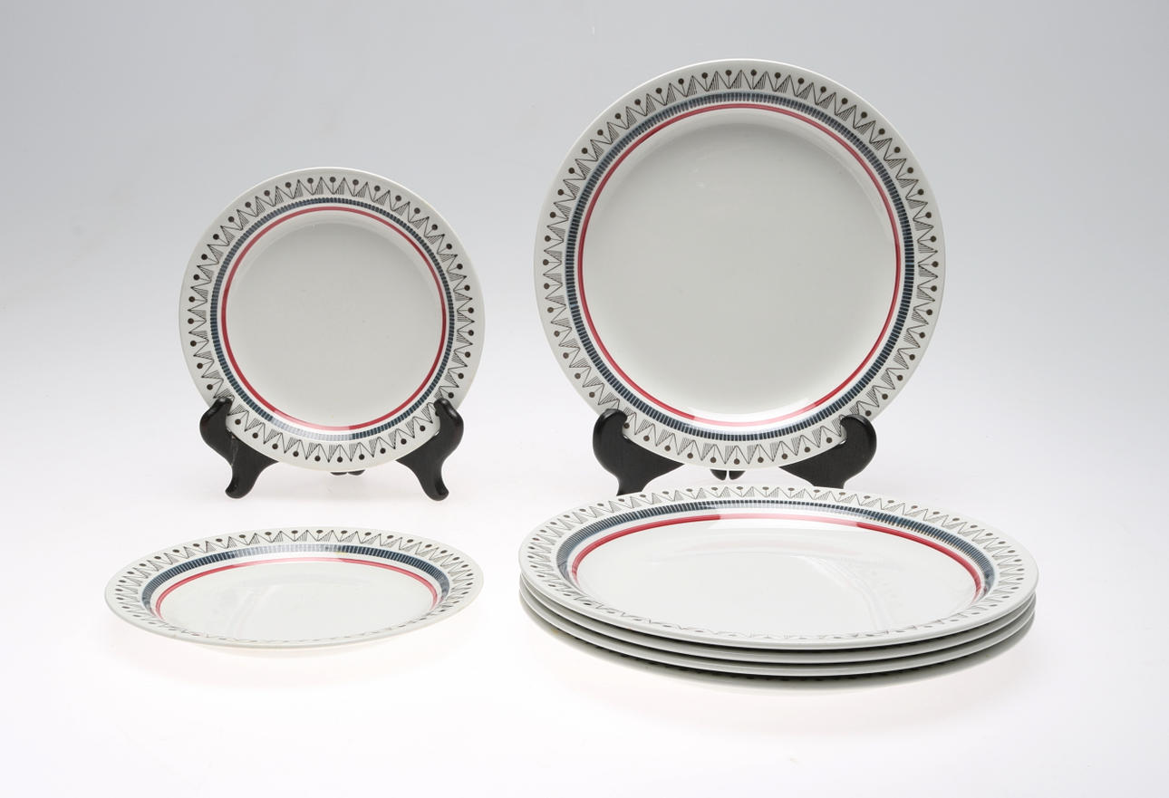 SERVISDELAR, 7 st, "Bimbo", Rörstrand, 1900-talets mitt.