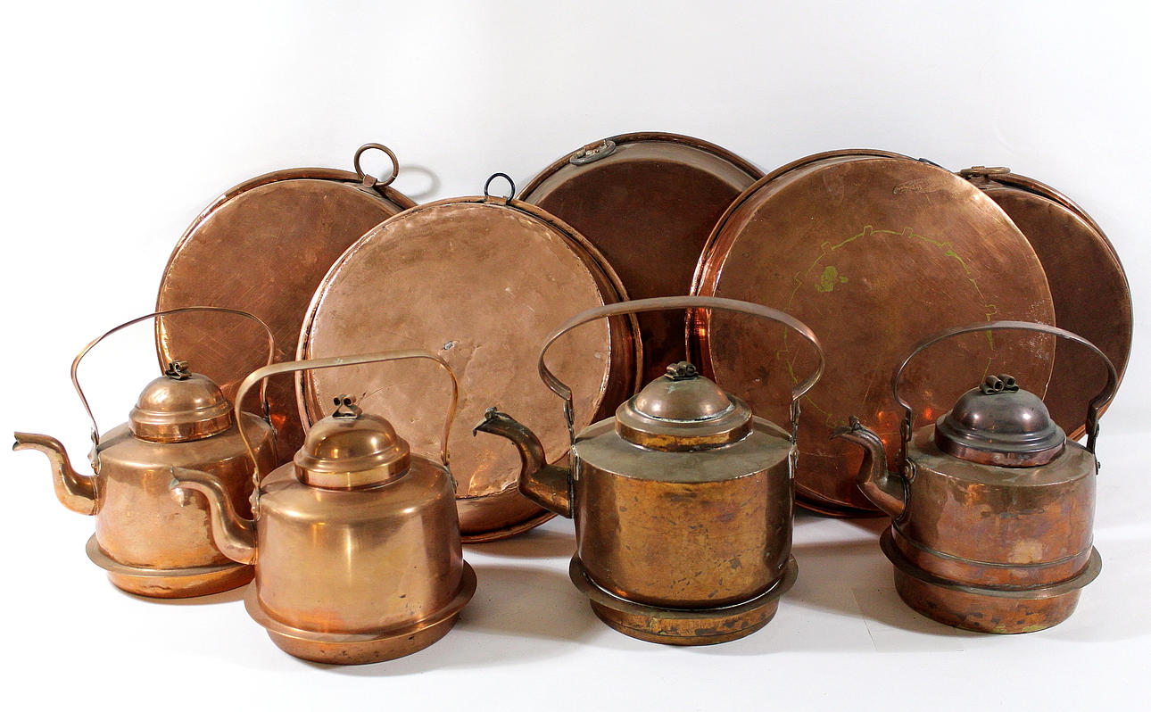 COPPER OBJECTS, 9 pcs.