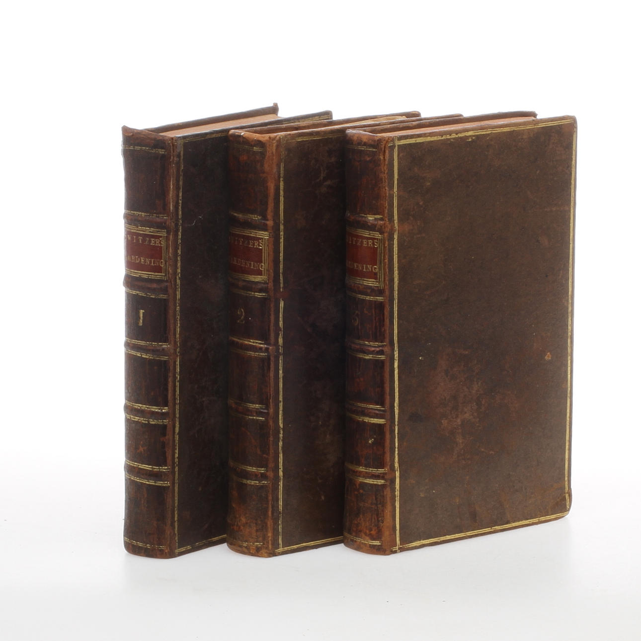 BÖCKER, 3 volymer, "Ichnographia Rustica: or, The Nobleman, Gentleman, and Gardener's Recreation", Stephen Switzer, London, 1742.