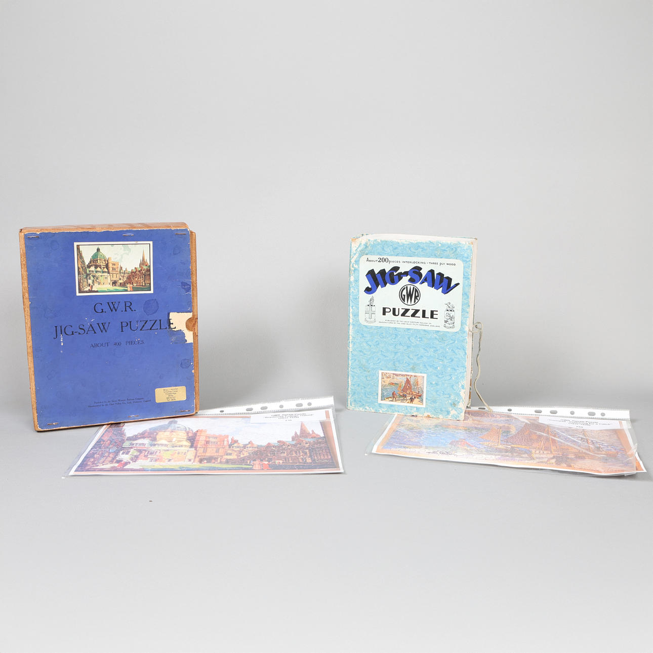 TVÅ G.W.R JÄRNVÄGS-BILDPUSSEL (2).