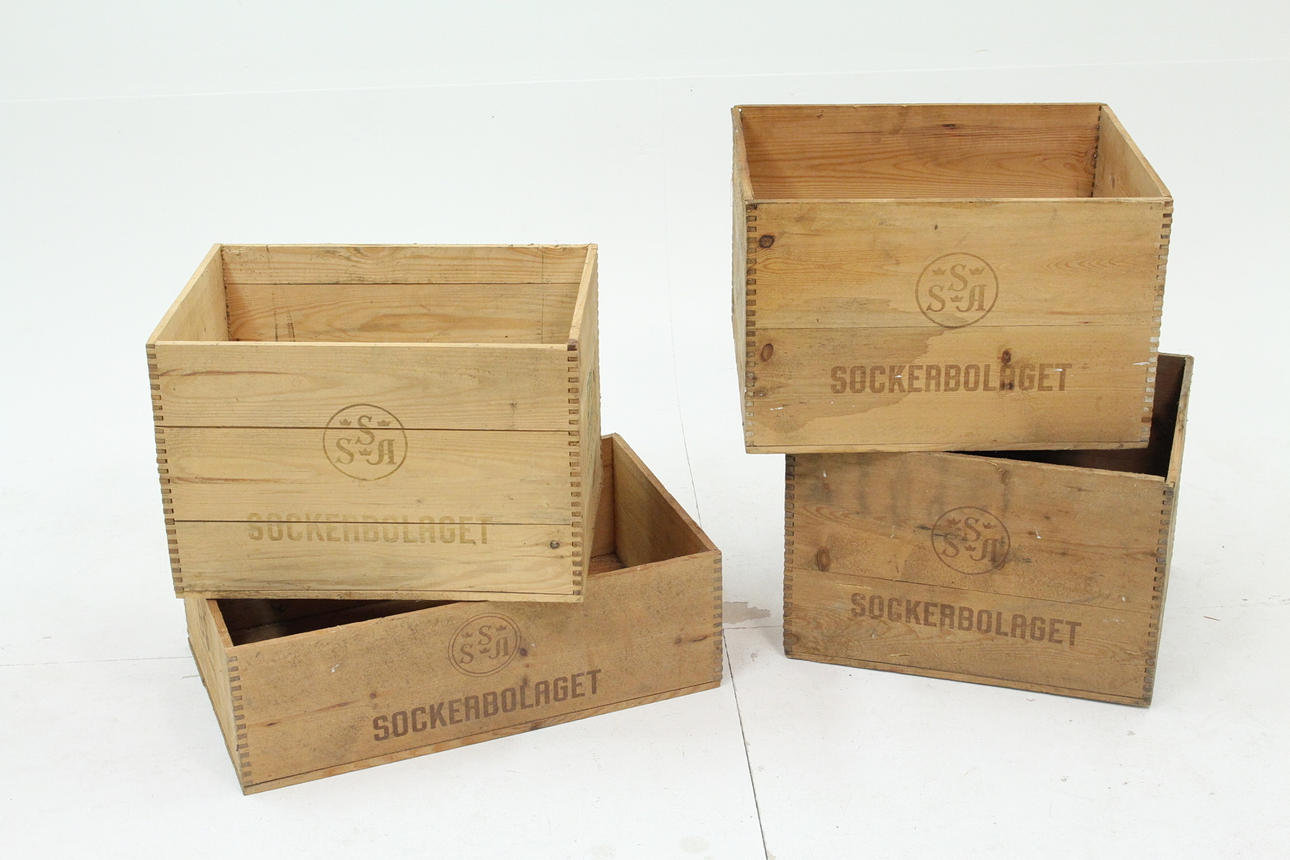 TRÄLÅDOR, 4 st, Sockerbolaget.