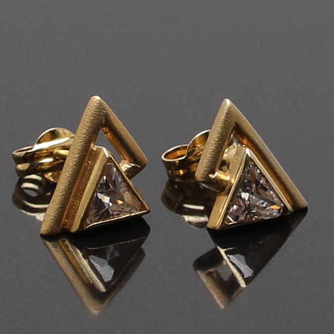 ÖRHÄNGEN i 18 K rödguld med cubic zirkon. 1,65 g.