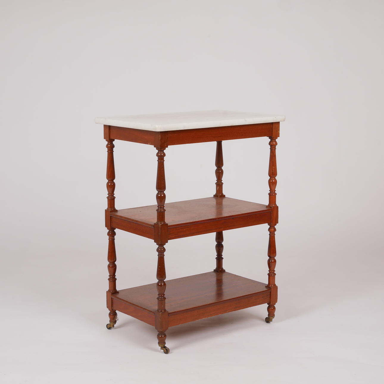 BEDSIDE TABLE/FLOOR TABLE, with marble top, Neo-Renaissance, circa 1900.