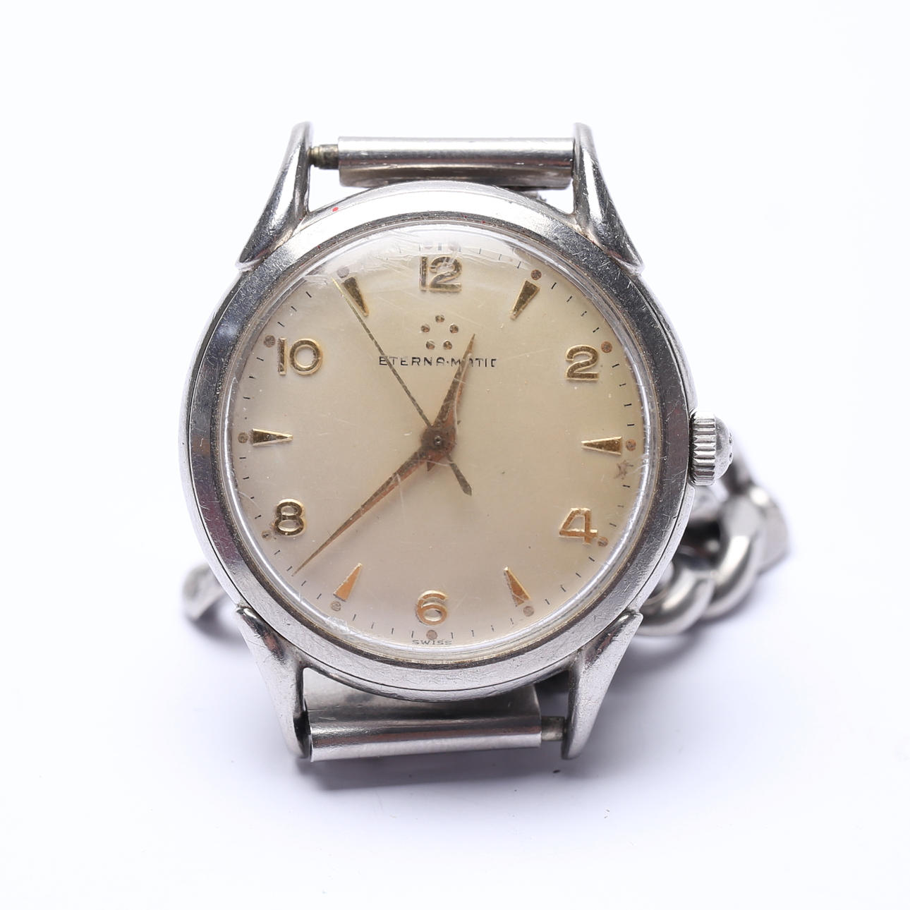 WRISTWATCH, approx 34mm, steel, automatic, “Eternamatic”, Eterna.