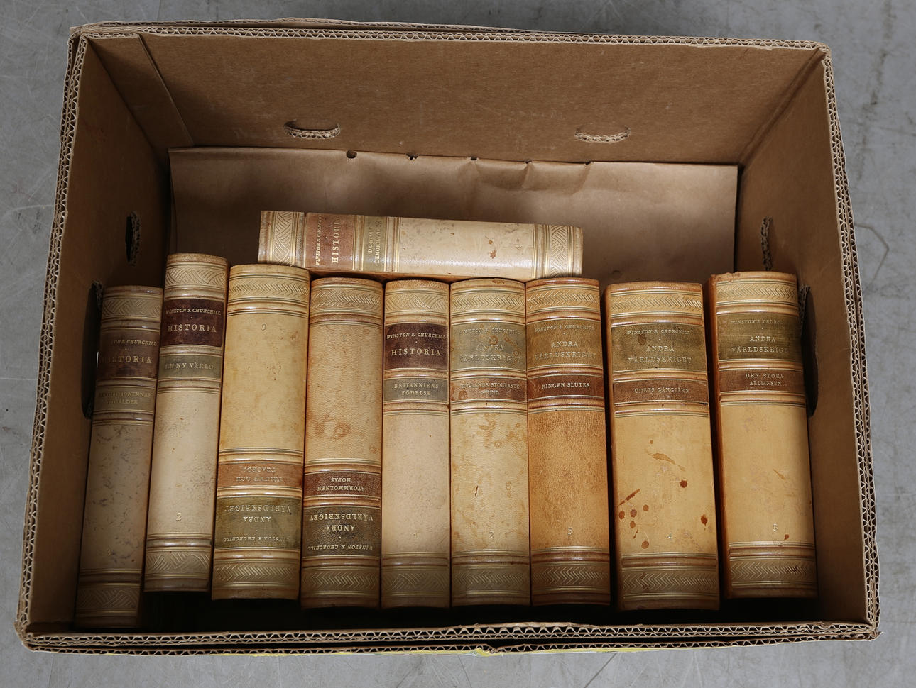 BOKVERK, 10 band, "Winston S. Churchill Historia", Stockholm 1957.