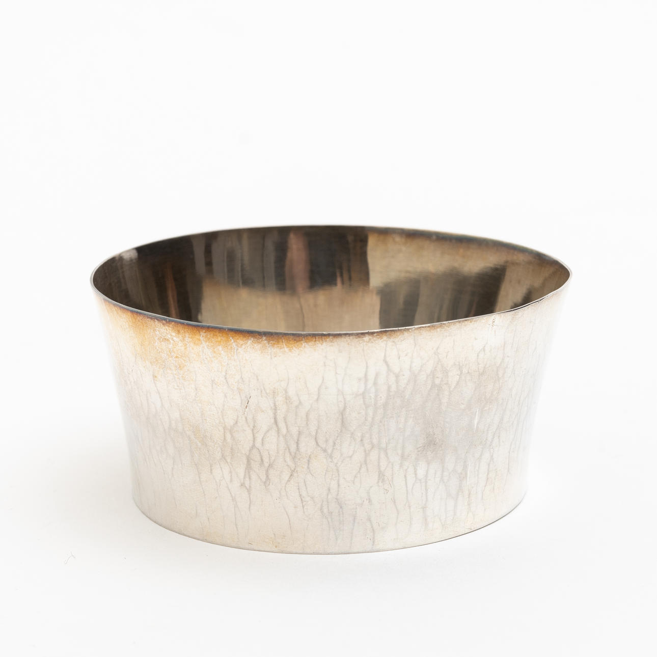 A sterling silver bowl, hammered surface, TJ, 2003.