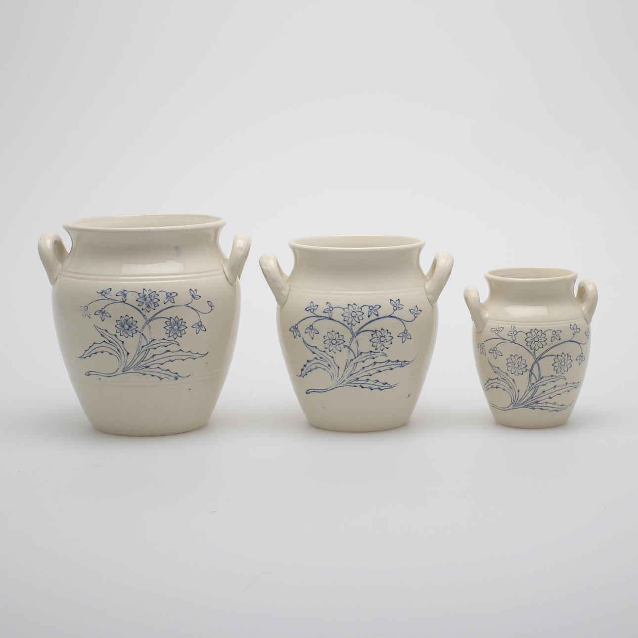 KRUS, 3 st, blåvita, Gustavsberg.