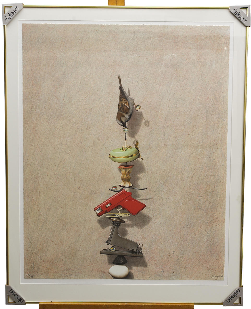 BERTIL  WARNOLF. Lithograph in colours, composition, numbered 110/150, signed, dated-87.