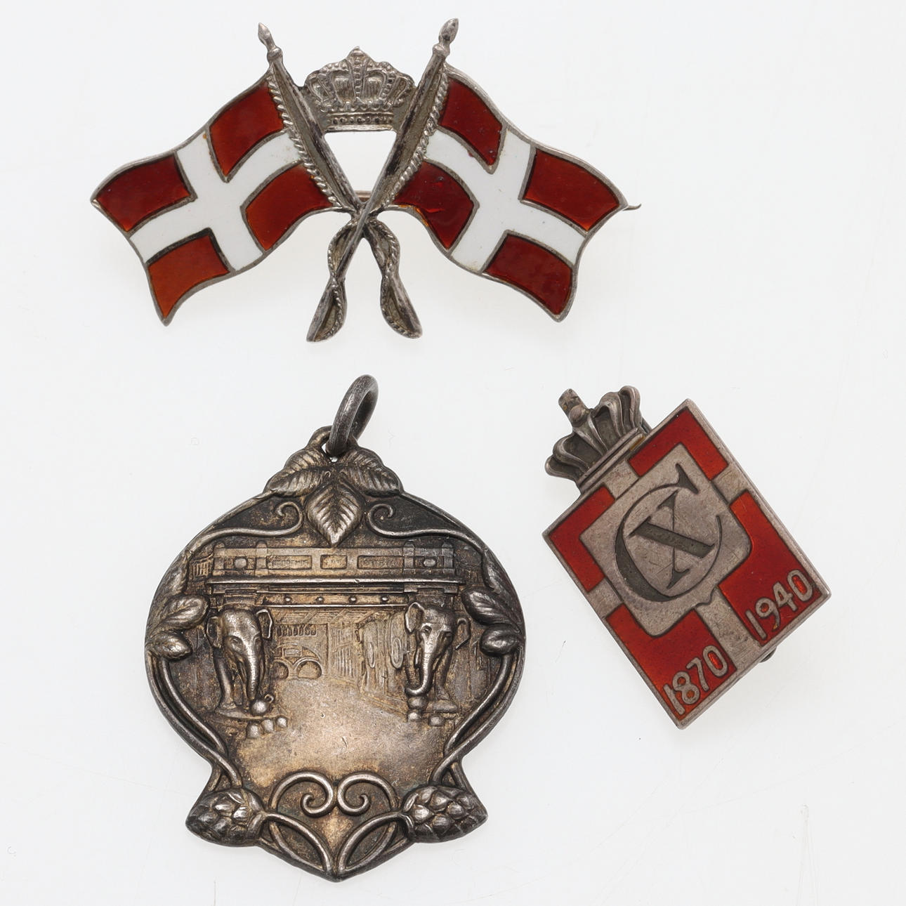 BROSCHER & HÄNGE, 3 st, Danmark.