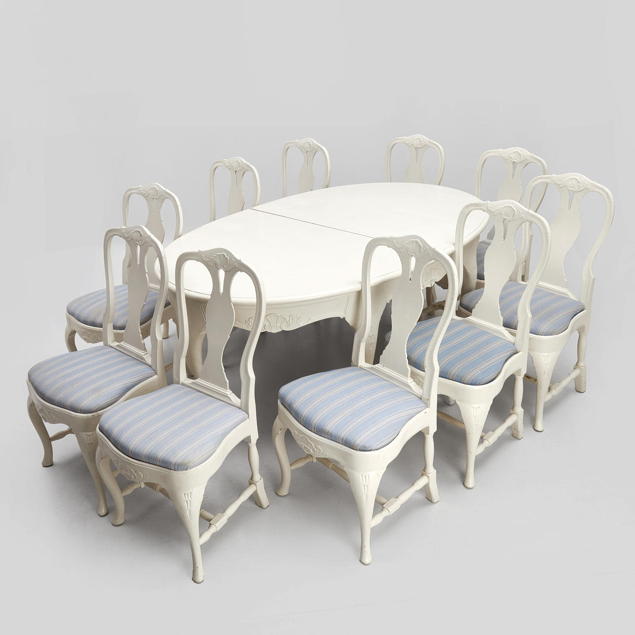 MATBORD, 10 STOLAR, rokokostil, 1900-tal.