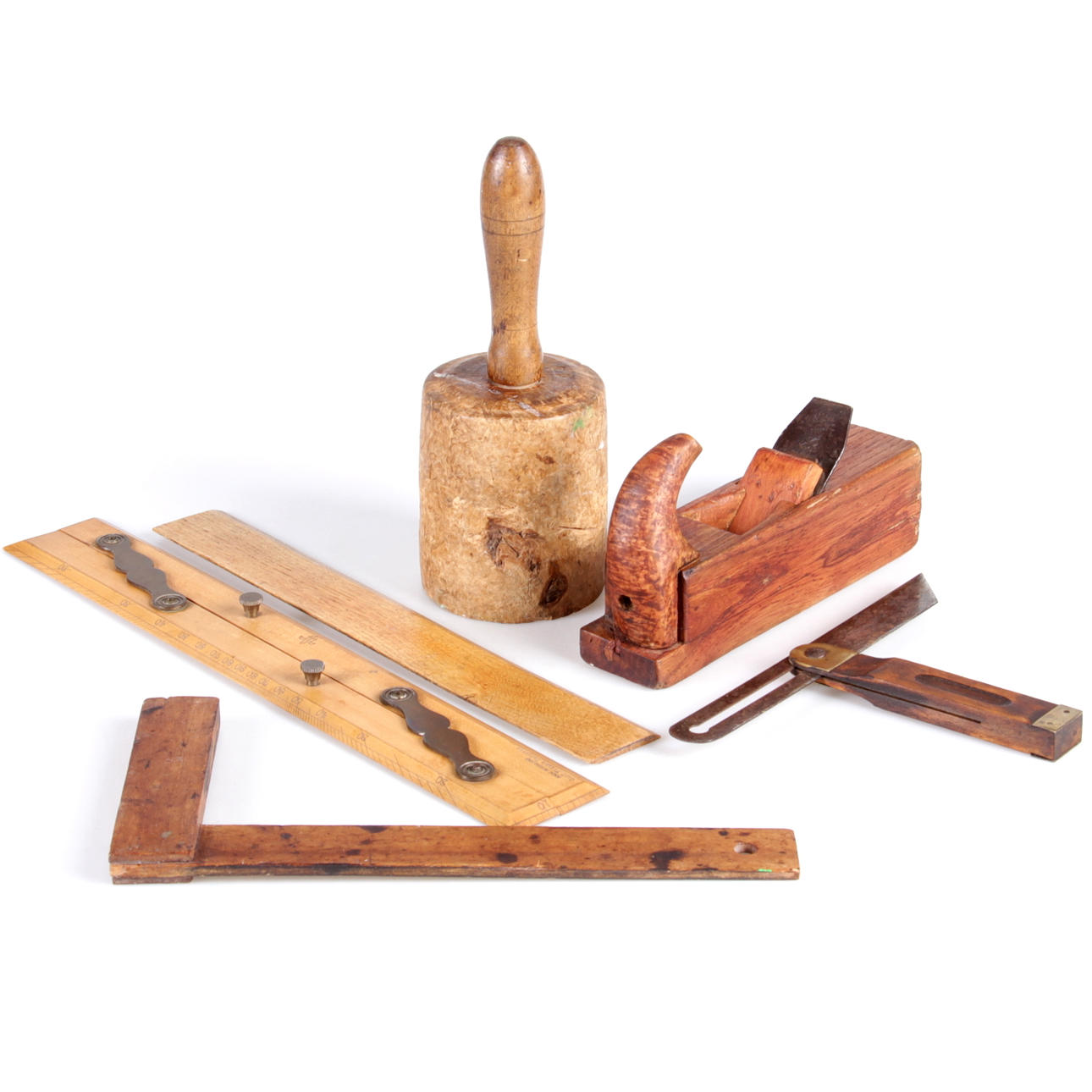 PARTI VERKTYG, 6 delar, allmoge, 1800/1900-tal.