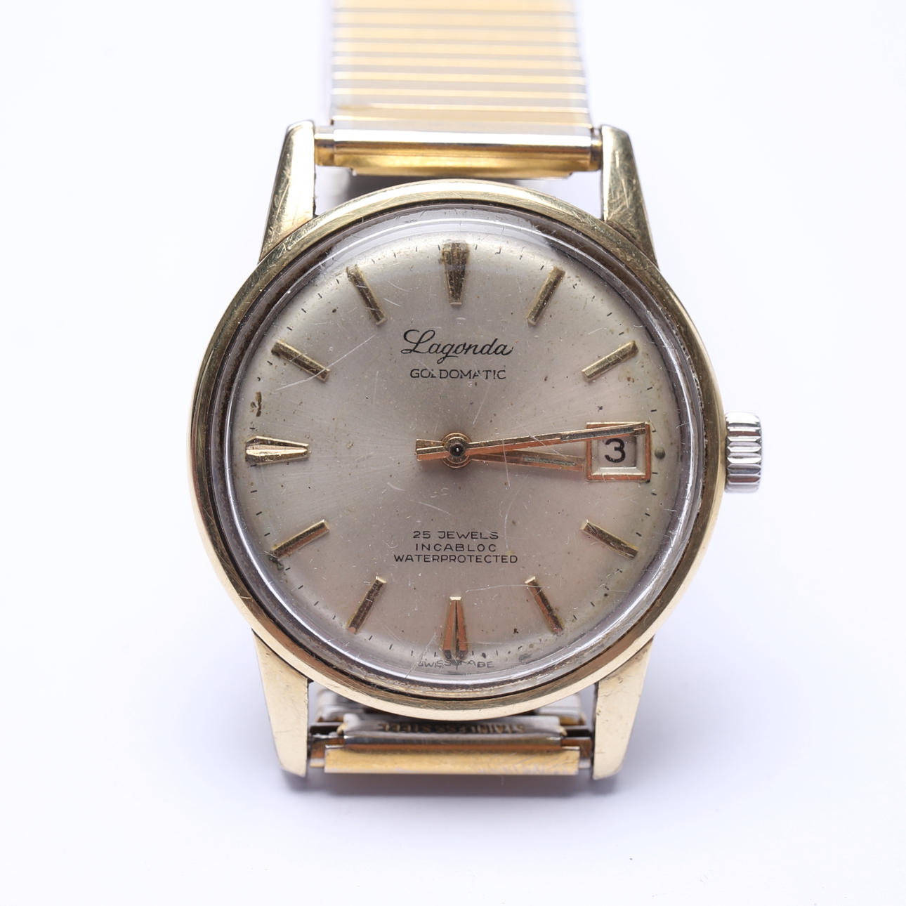 WRISTWATCH, Lagonda, Nautilus, Goldautomatic, 34mm.