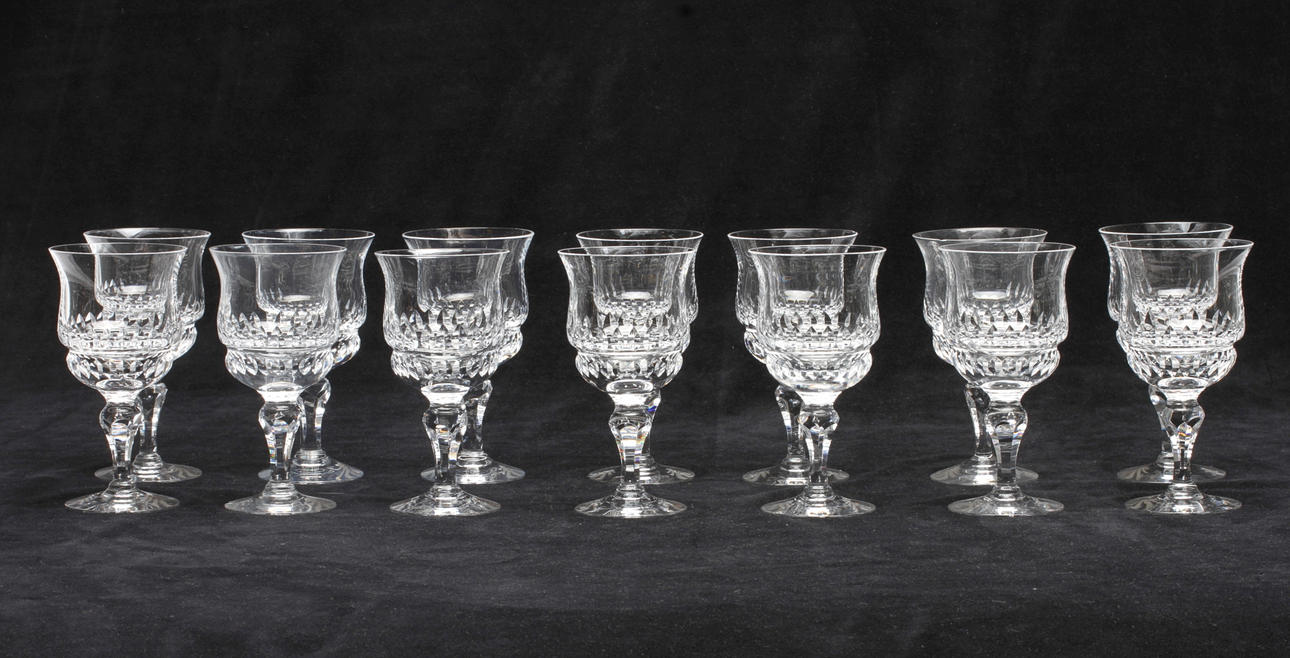 VINGLAS, 14 st, "Karneval", Bengt Edenfalk, Skruf.