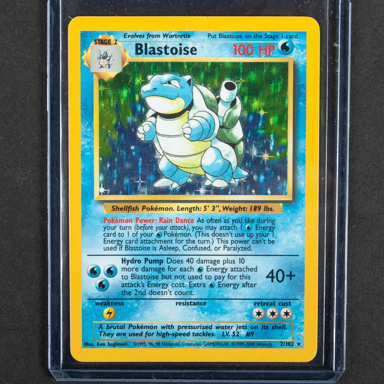 POKÉMONKORT - Blastoise Base Set 2/102 Holo Rare.