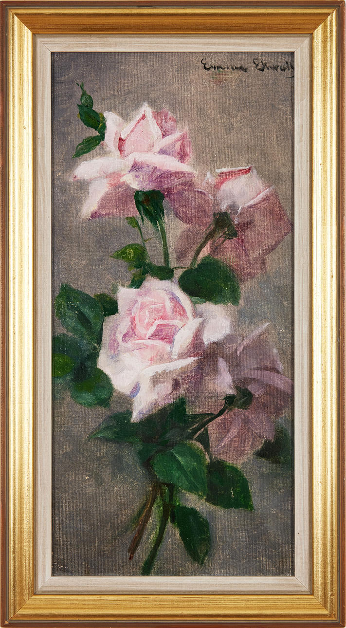 EMMA EKWALL (1838-1925). Stillleben mit Rosen.