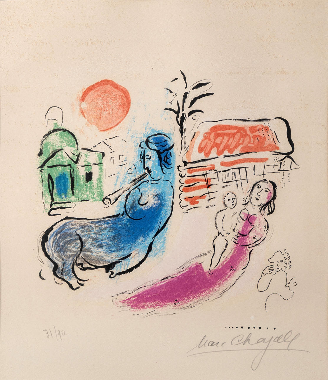 MARC CHAGALL. Maternité au Centaure.