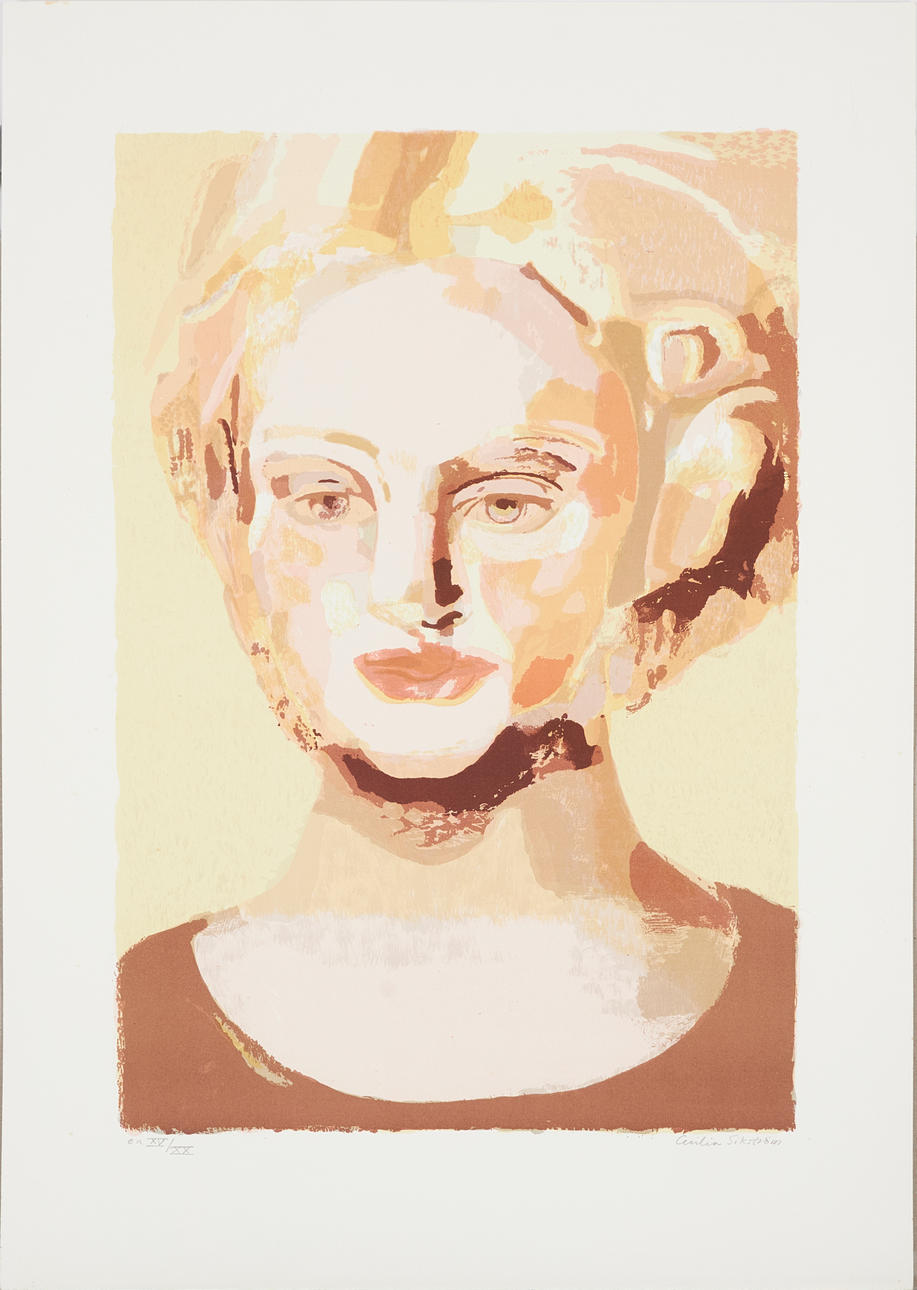 CECILIA SIKSTRÖM. "Uma", färglitografi.