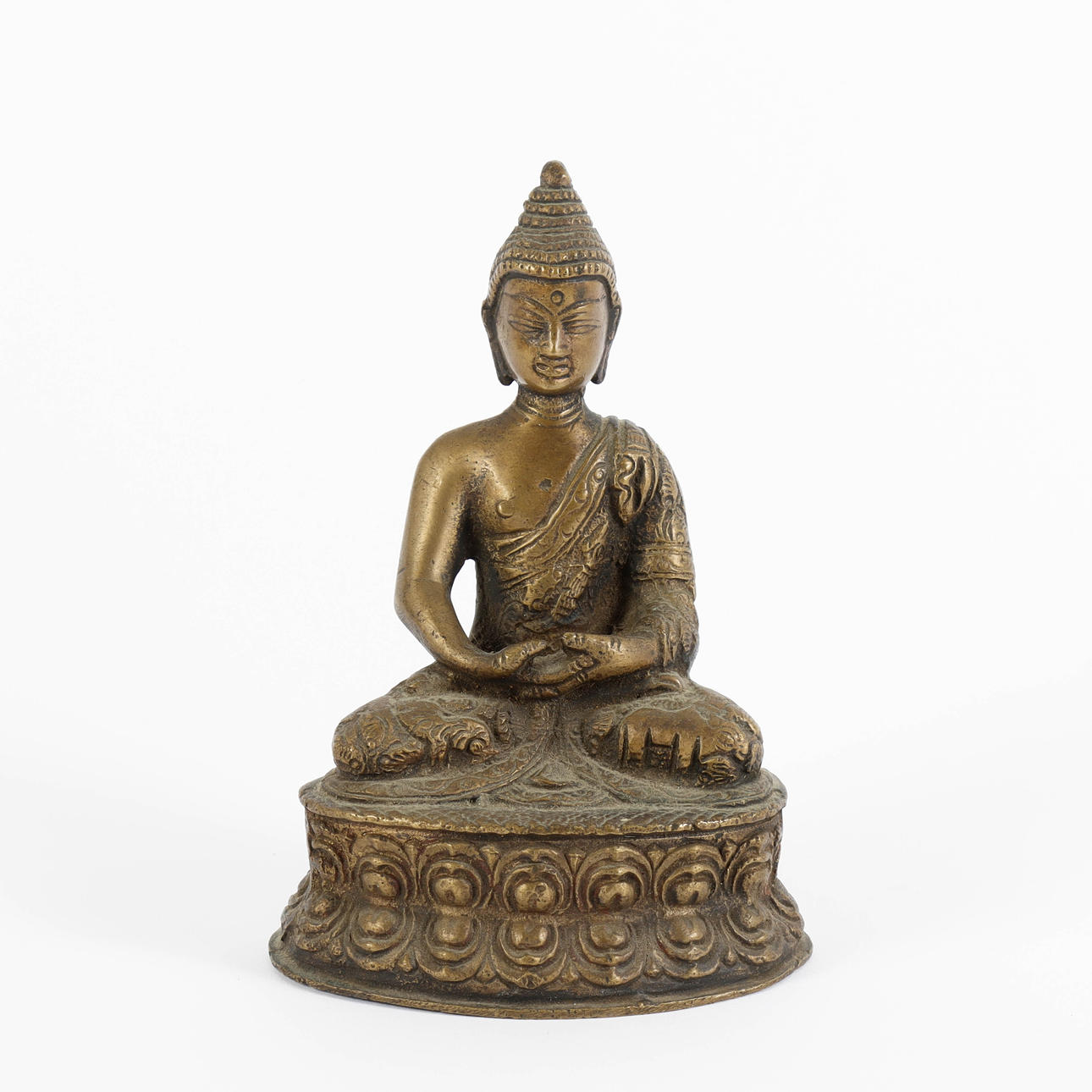 A bronze Buddha, 20th century.
