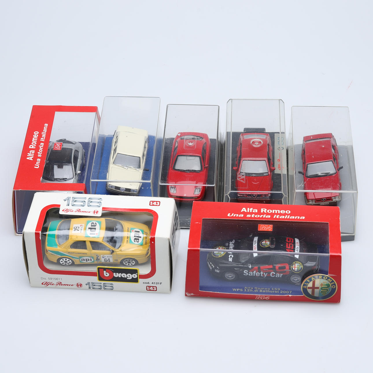 7 ST MODELLBILAR 1/43 ALFA ROMEO.