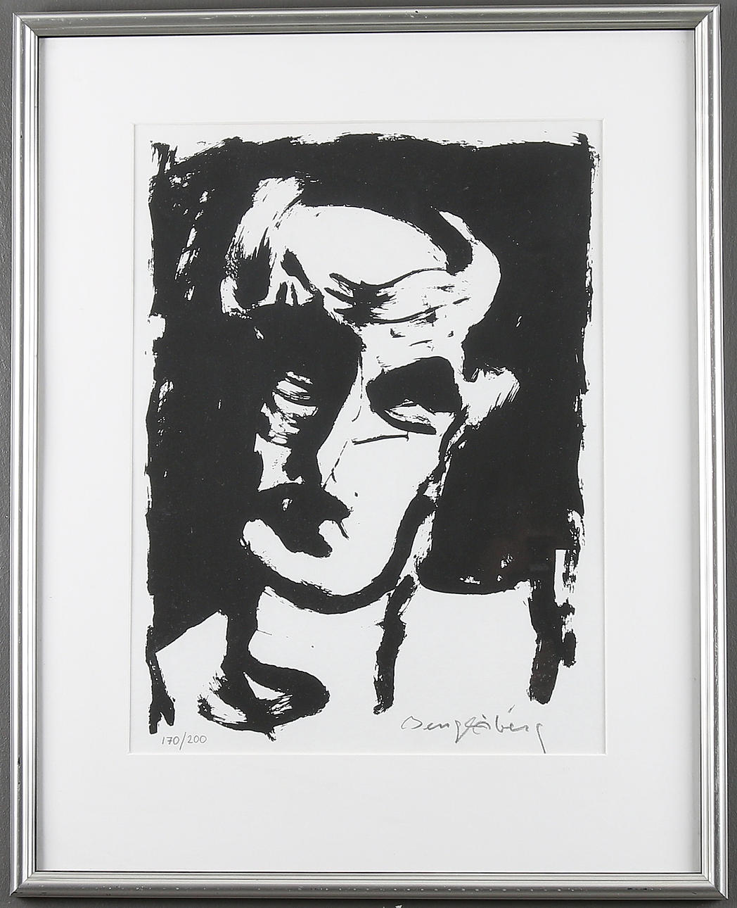 BENGT ÅBERG. Porträtt, litografi, signerad och numrerad 114/200.