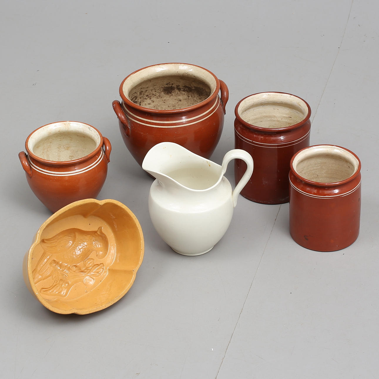 KERAMIK, 6 delar, bl.a, aladåbform.