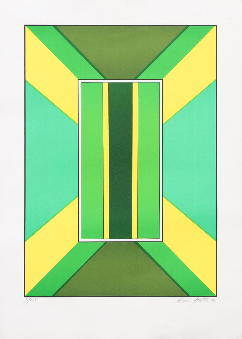 ALEXIUS HUBER. Composition, lithograph no. 88/275, signed and dated -78.