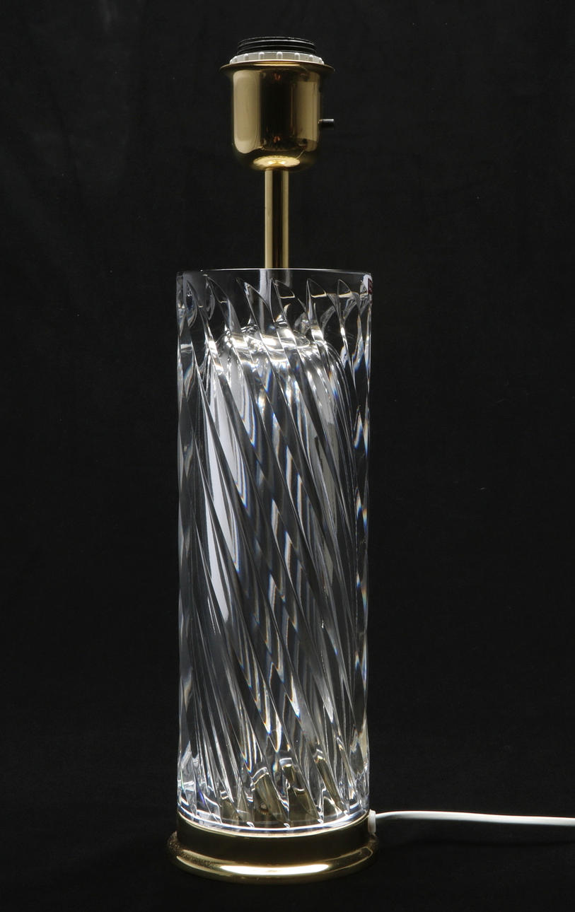 OLLE ALBERIUS. BORDSLAMPA, glas, Orrefors, signerad.