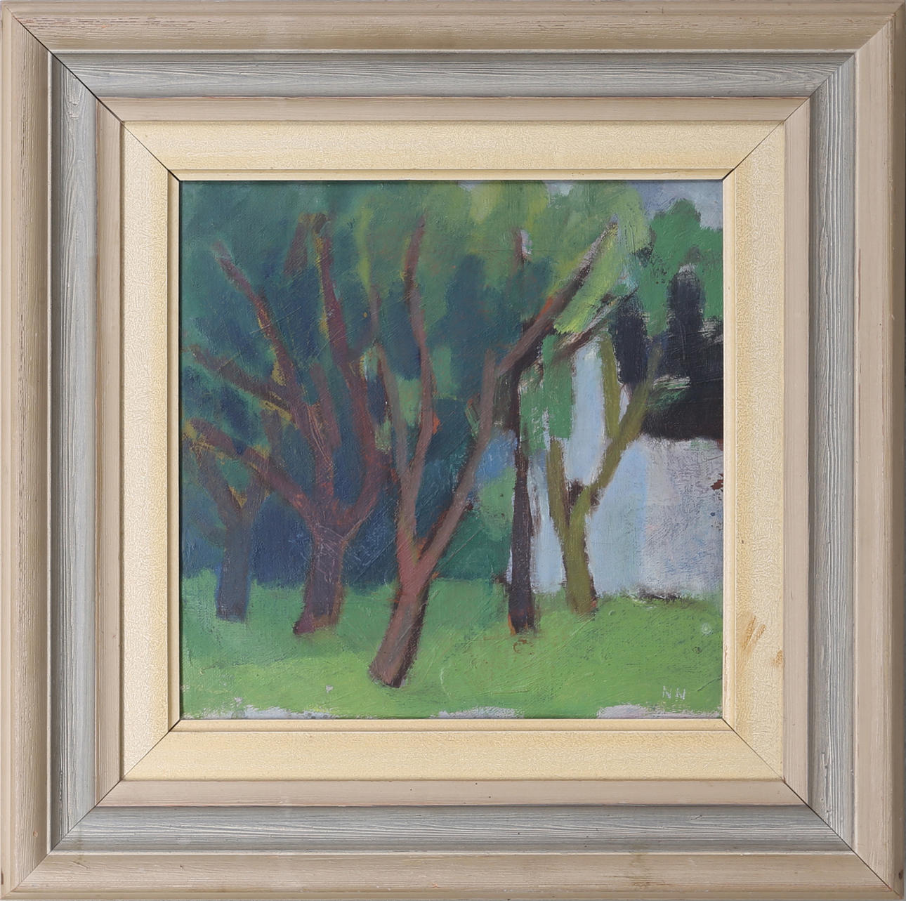 NILS NILSSON. Träden, olja på duk, signerad NN.