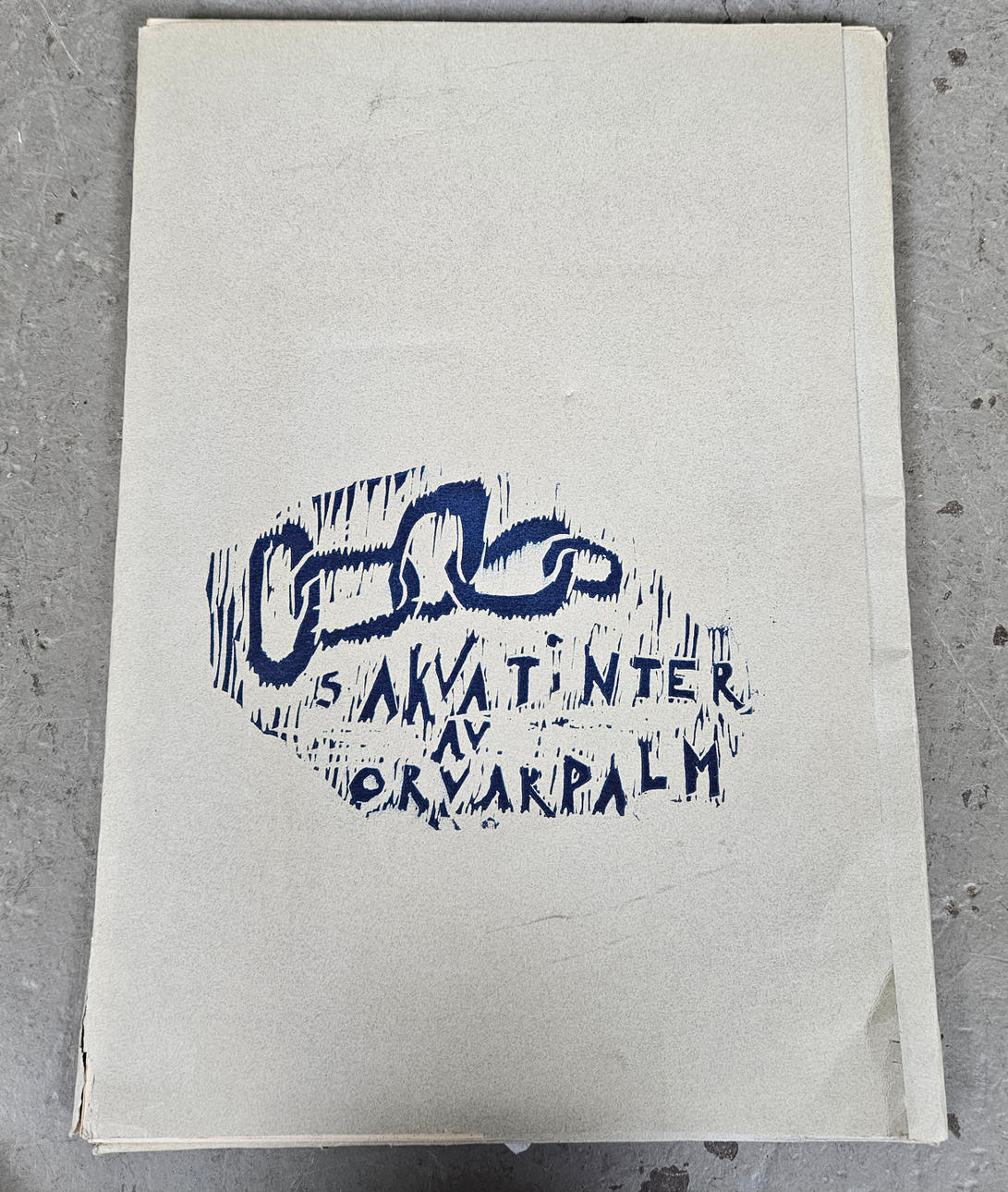 ORVAR PALM. Portfolio with 5 aquatines, signed, numbered 23/25 and dated 58.
