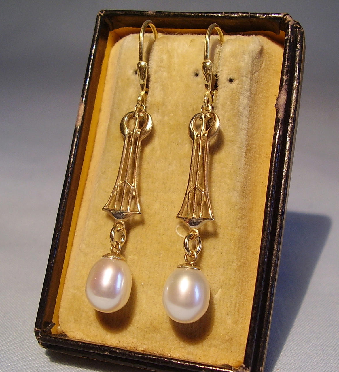 PEARL PENDELOQUES ÖRHÄNGEN silver 925 guld.