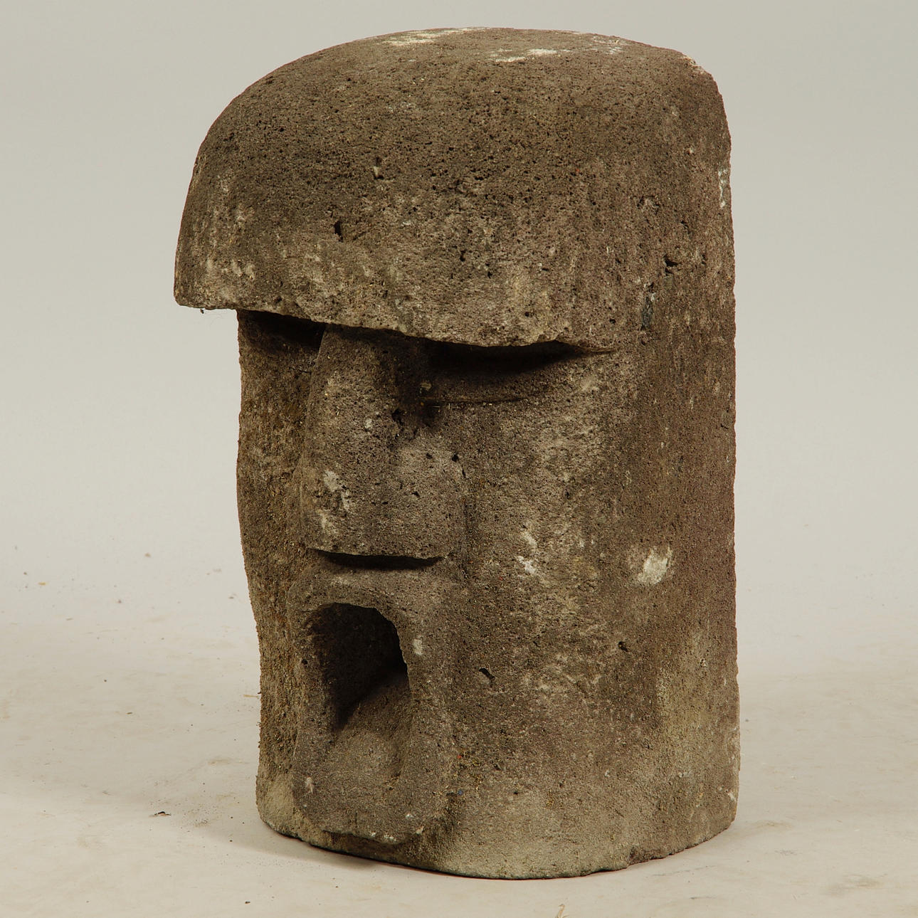 SKULPTUR, ansikte, lavasten.