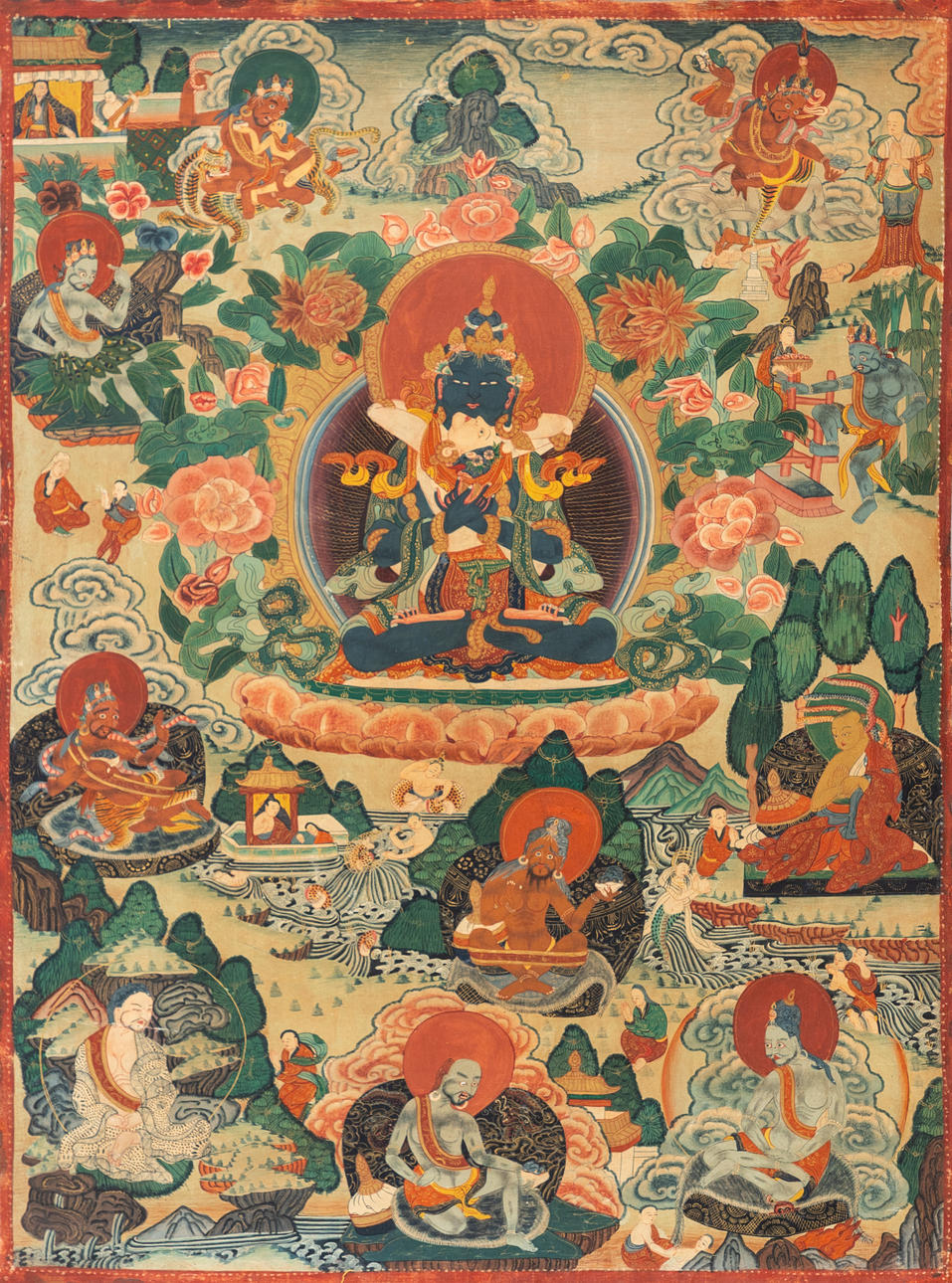 Thangka of Vajradhara in Yab-Yum, Nepal, 20. Jh.