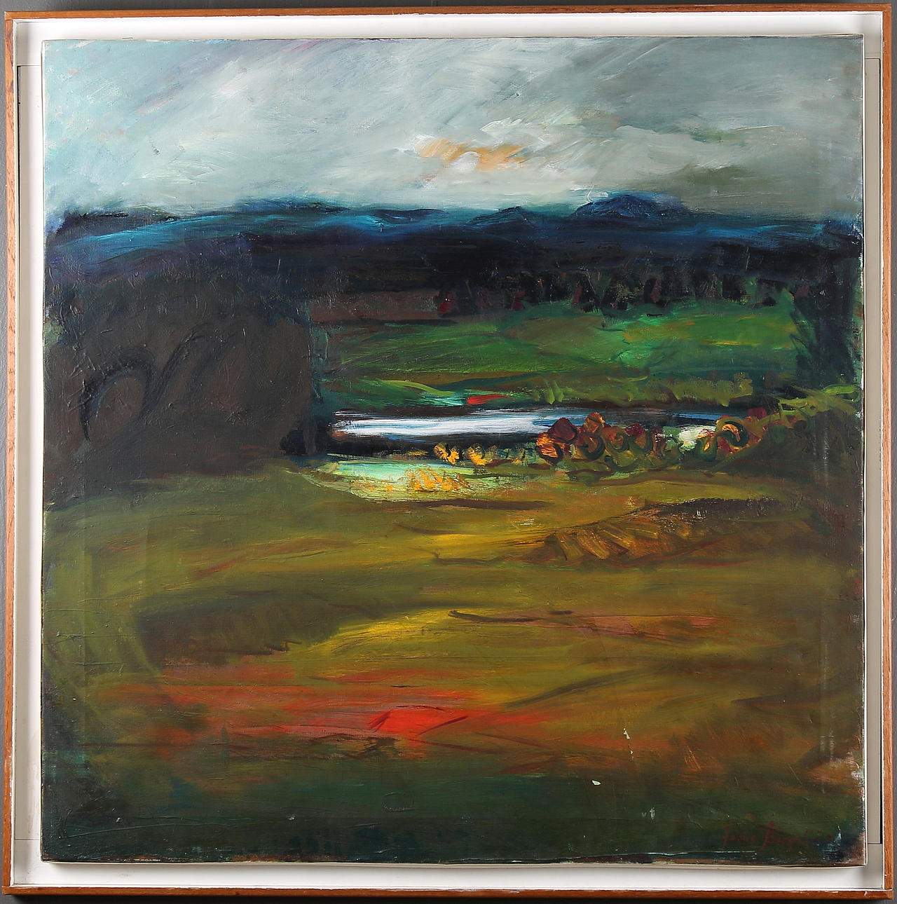 JONNE BERGSTRÖM. "Skymning", olja på duk, signerad.